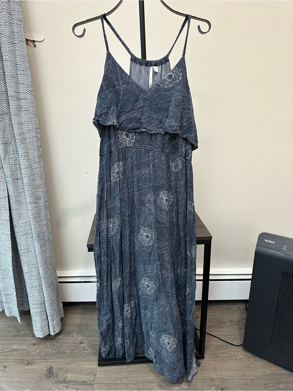 LC Lauren Conrad Navy Floral Print Maxi Dress
